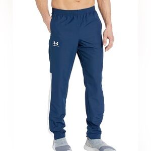 Under Armour Men's Dark Blue Joggers with White Stripe